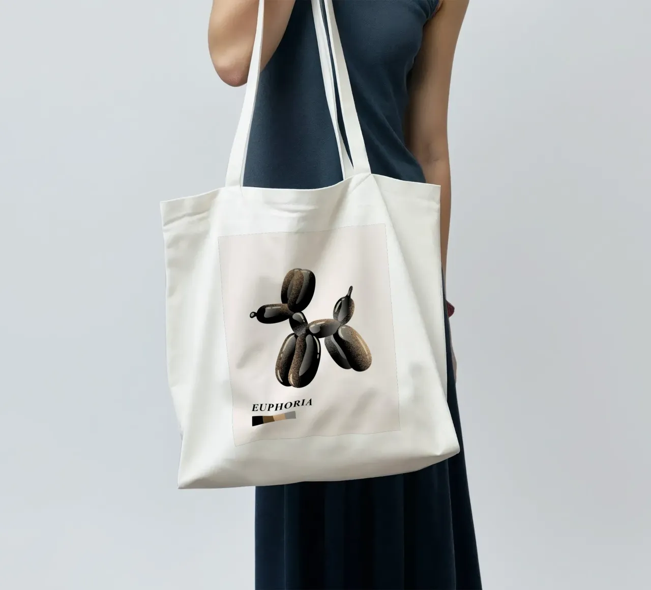Cane con palloncino "Euphoria" - Stampa pop art moderna borsa in juta da NorwesClub