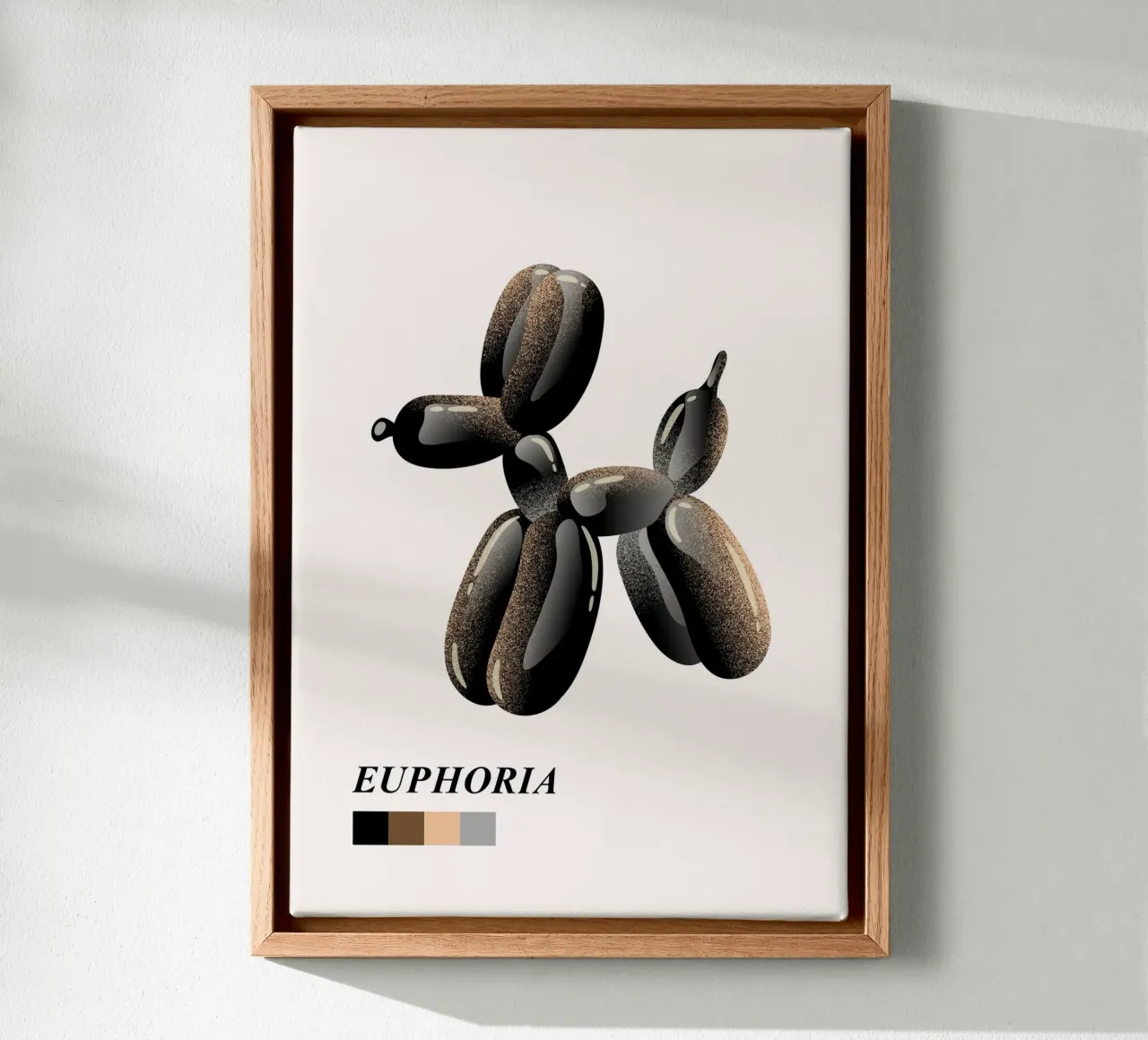 Cane con palloncino "Euphoria" - Stampa pop art moderna tela con Cornice a cassetta da NorwesClub