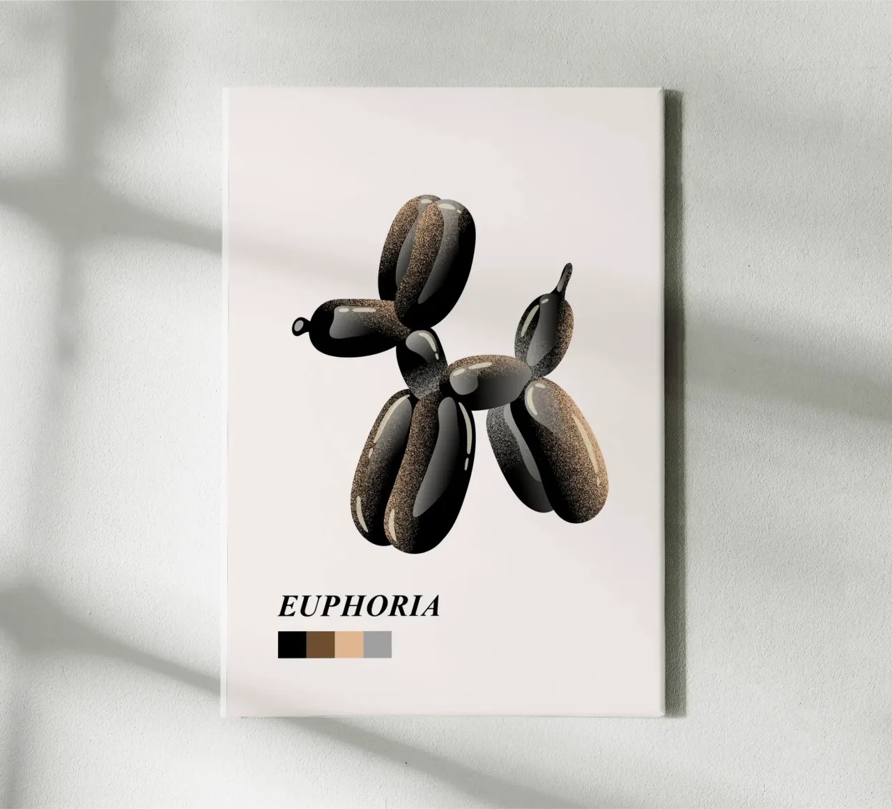 Cane con palloncino "Euphoria" - Stampa pop art moderna tela con Cornice a cassetta da NorwesClub