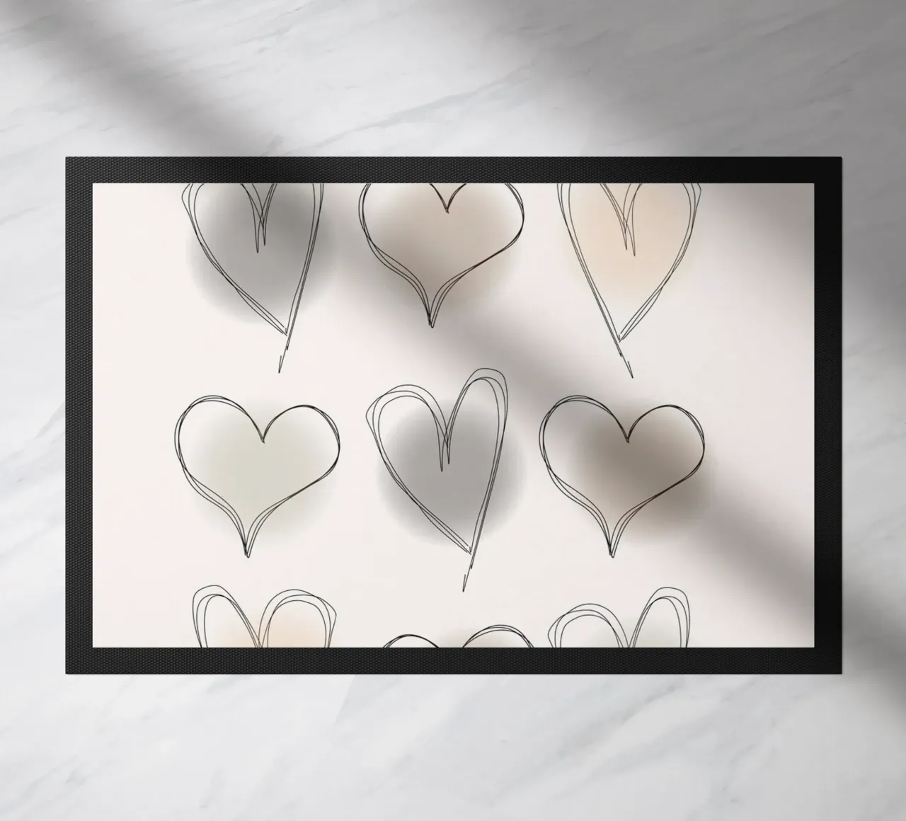 The Progress of Love - Abstract Heart Grid Print doormat by NorwesClub