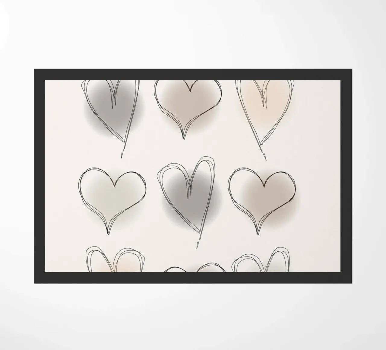 The Progress of Love - Abstract Heart Grid Print doormat by NorwesClub
