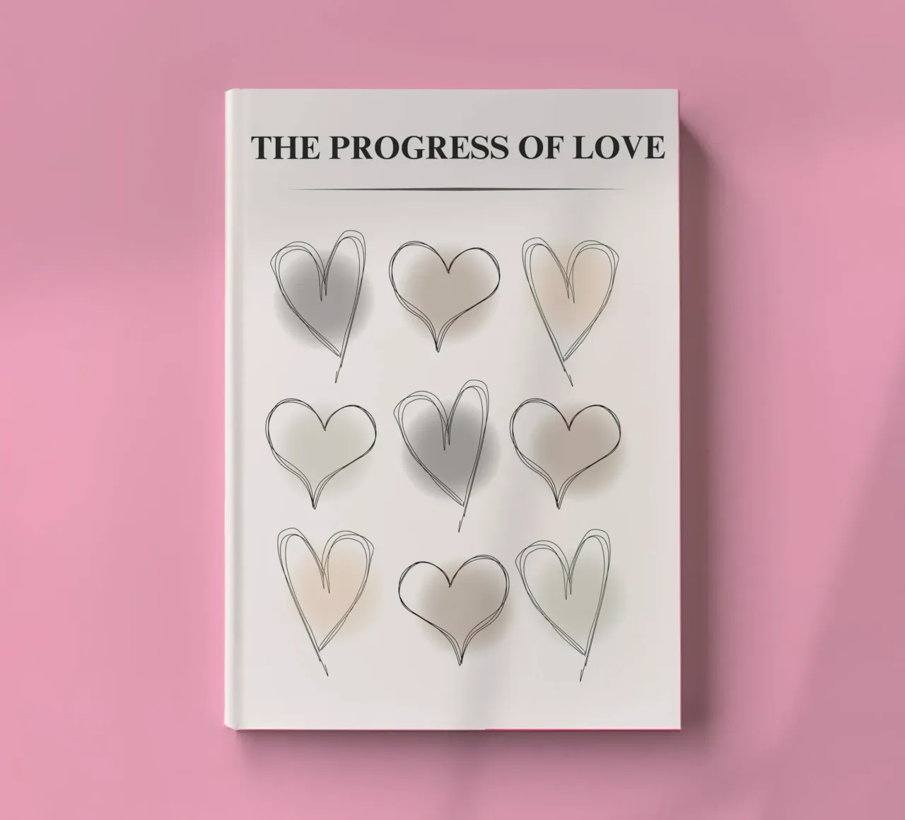 The Progress of Love - Abstract Heart Grid Print notebook by NorwesClub