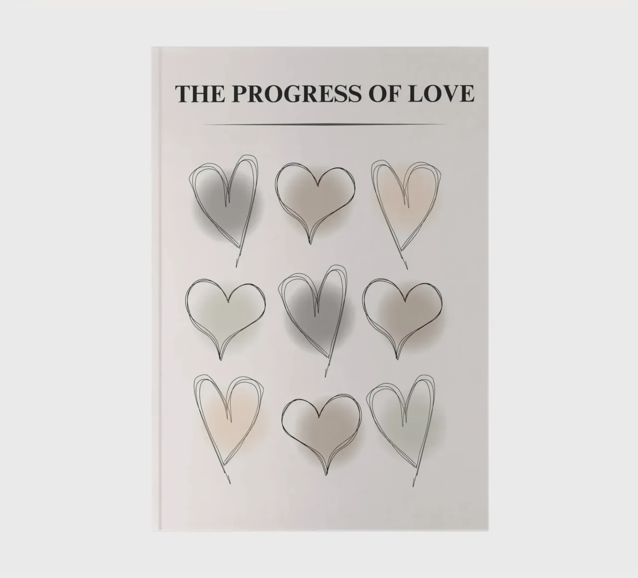 The Progress of Love - Abstract Heart Grid Print notebook by NorwesClub