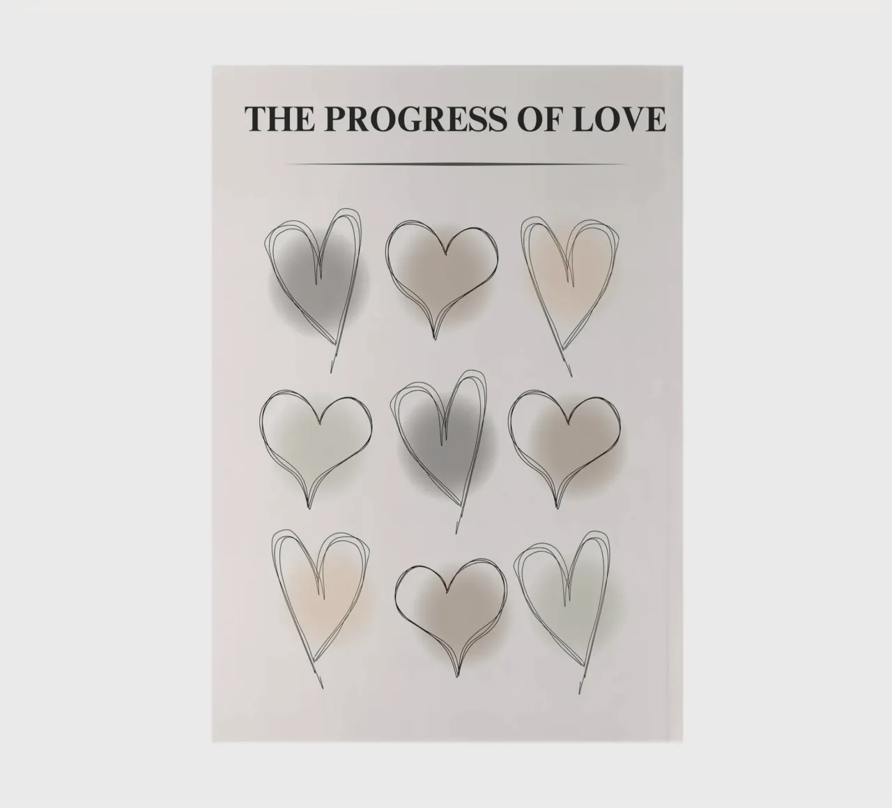 The Progress of Love - Abstract Heart Grid Print notebook by NorwesClub