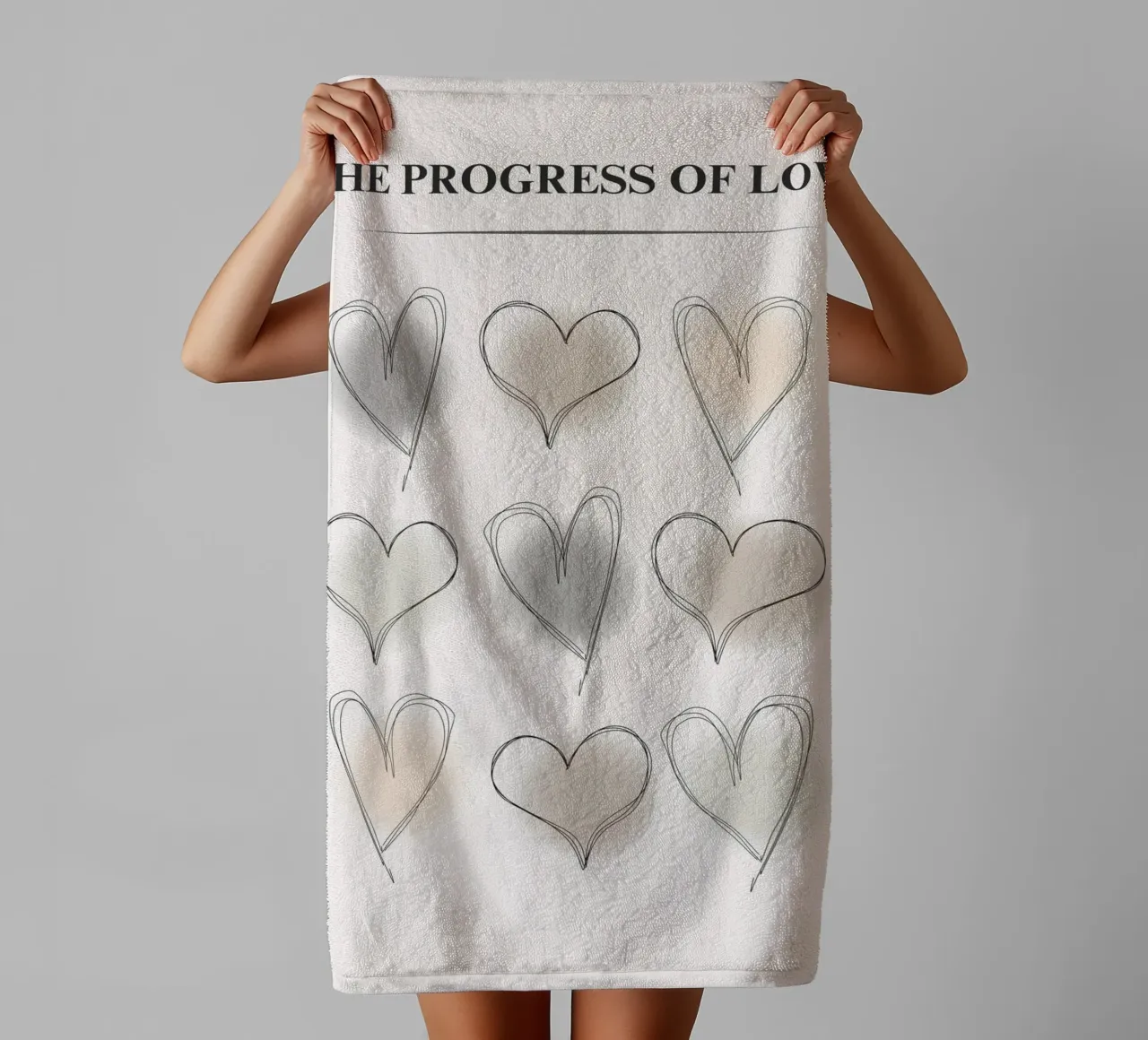 The Progress of Love - Abstract Heart Grid Print towel by NorwesClub
