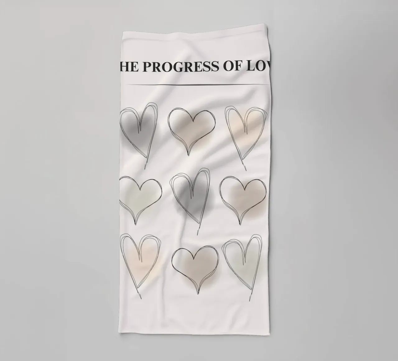 The Progress of Love - Abstract Heart Grid Print towel by NorwesClub
