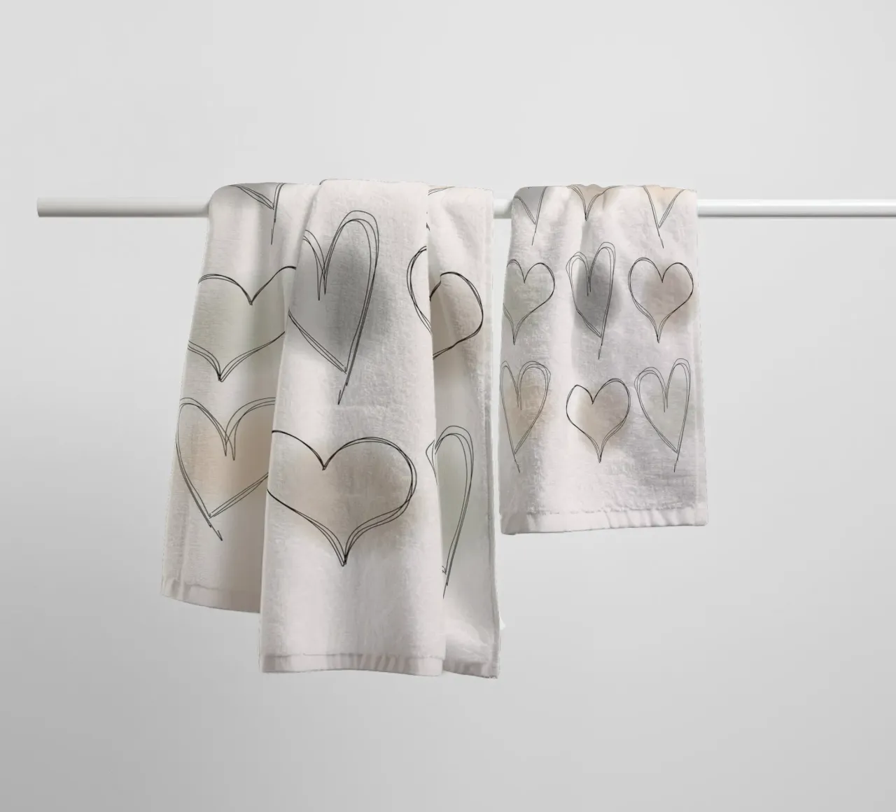 The Progress of Love - Abstract Heart Grid Print towel by NorwesClub