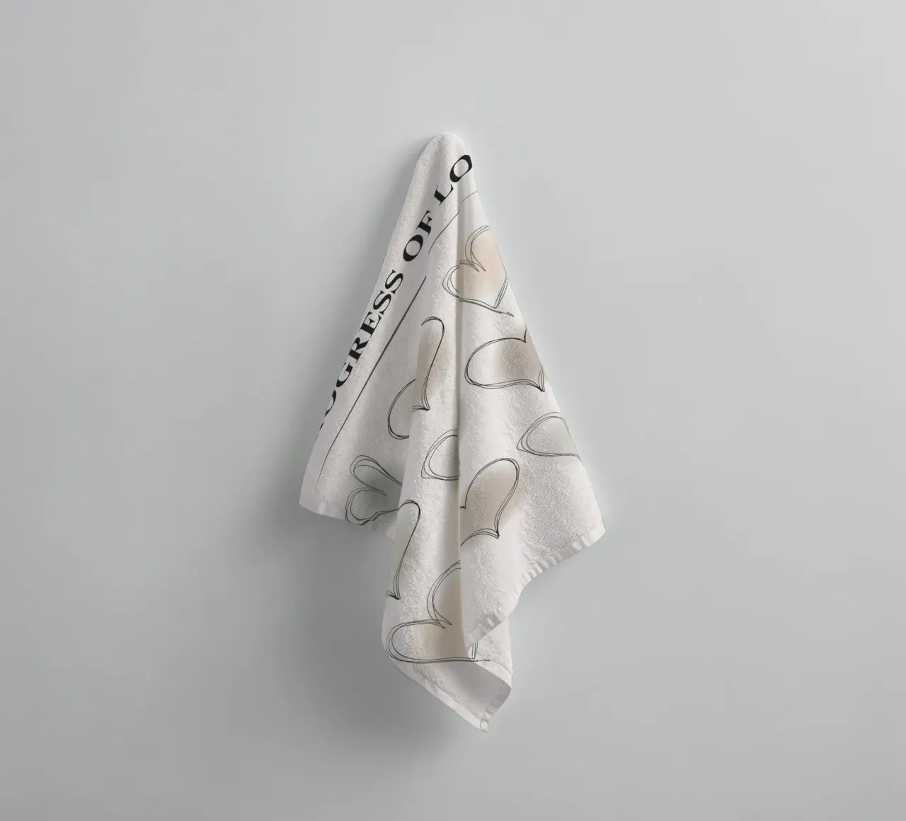 The Progress of Love - Abstract Heart Grid Print towel by NorwesClub