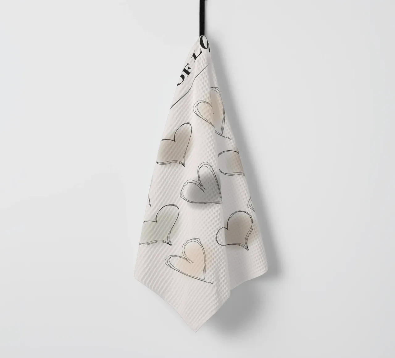 The Progress of Love - Abstract Heart Grid Print tea towel by NorwesClub