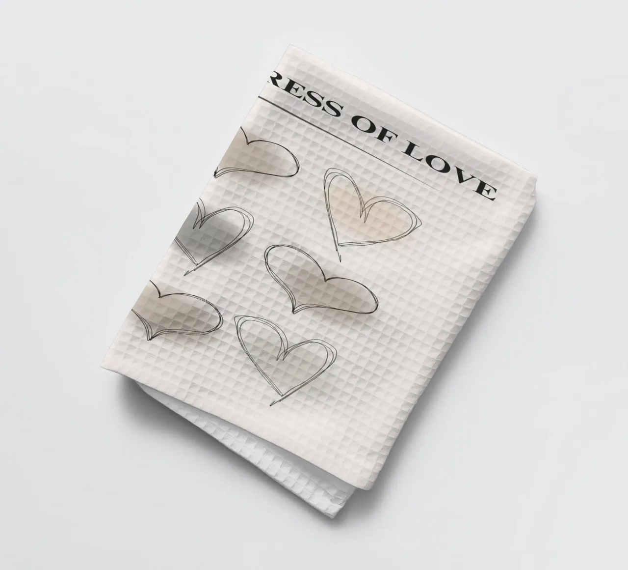 The Progress of Love - Abstract Heart Grid Print tea towel by NorwesClub