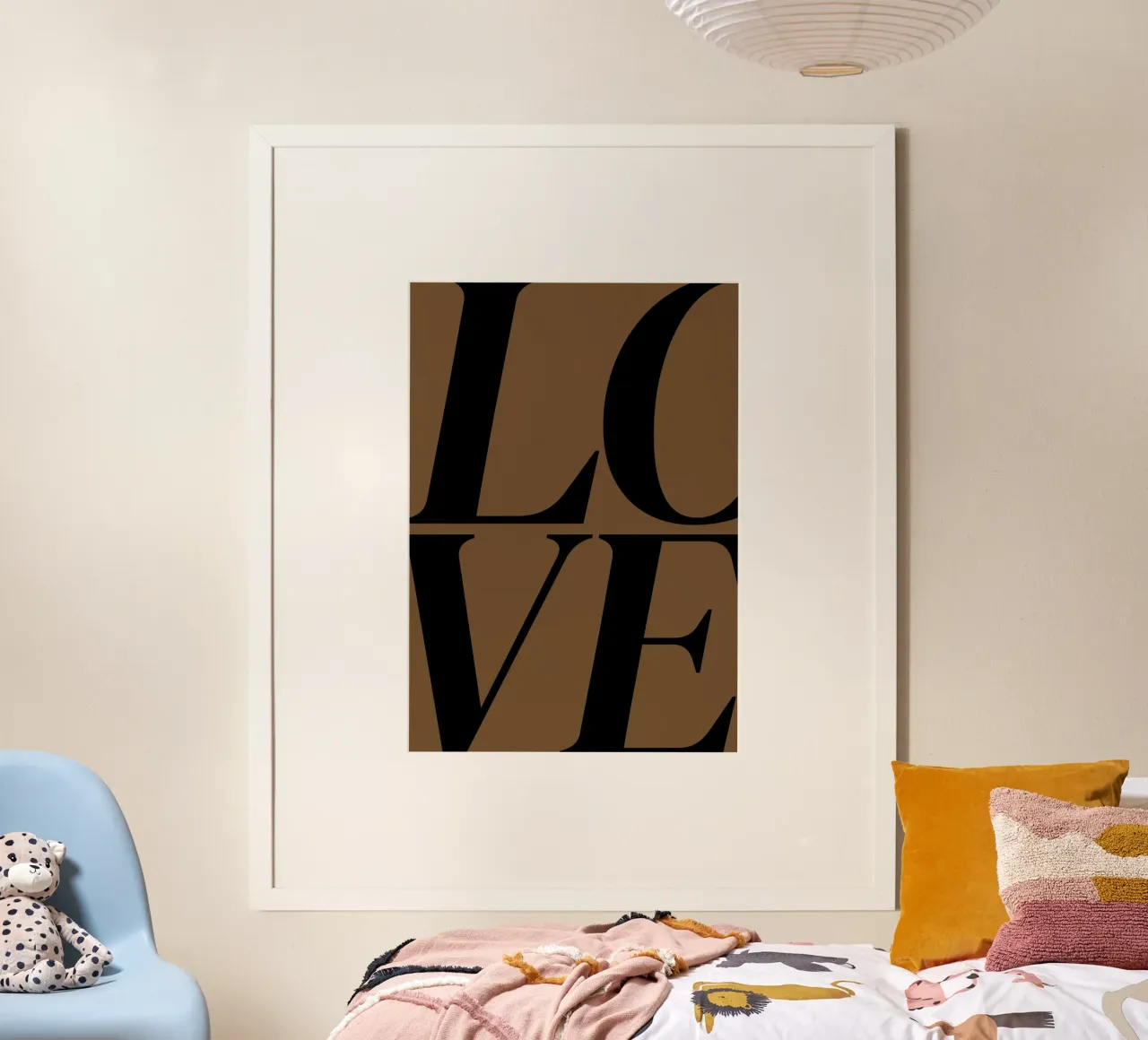 Tipografia "LOVE" in grassetto - Stampa in marrone caldo e nero poster da NorwesClub