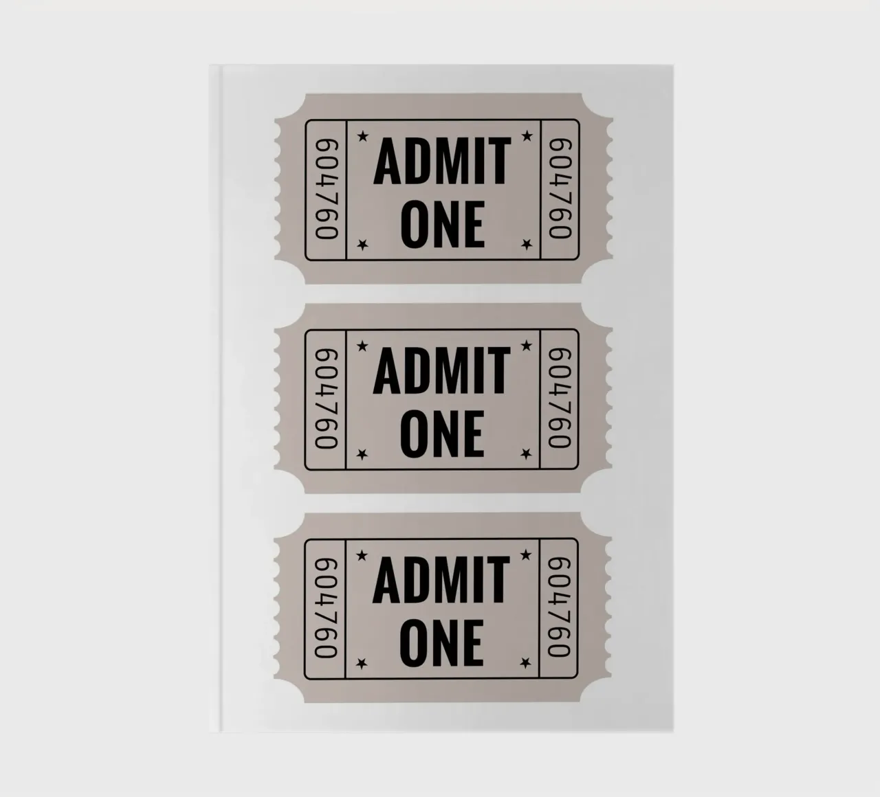 Admit One Vintage Tickets - Retro Graphic Print notebook by NorwesClub