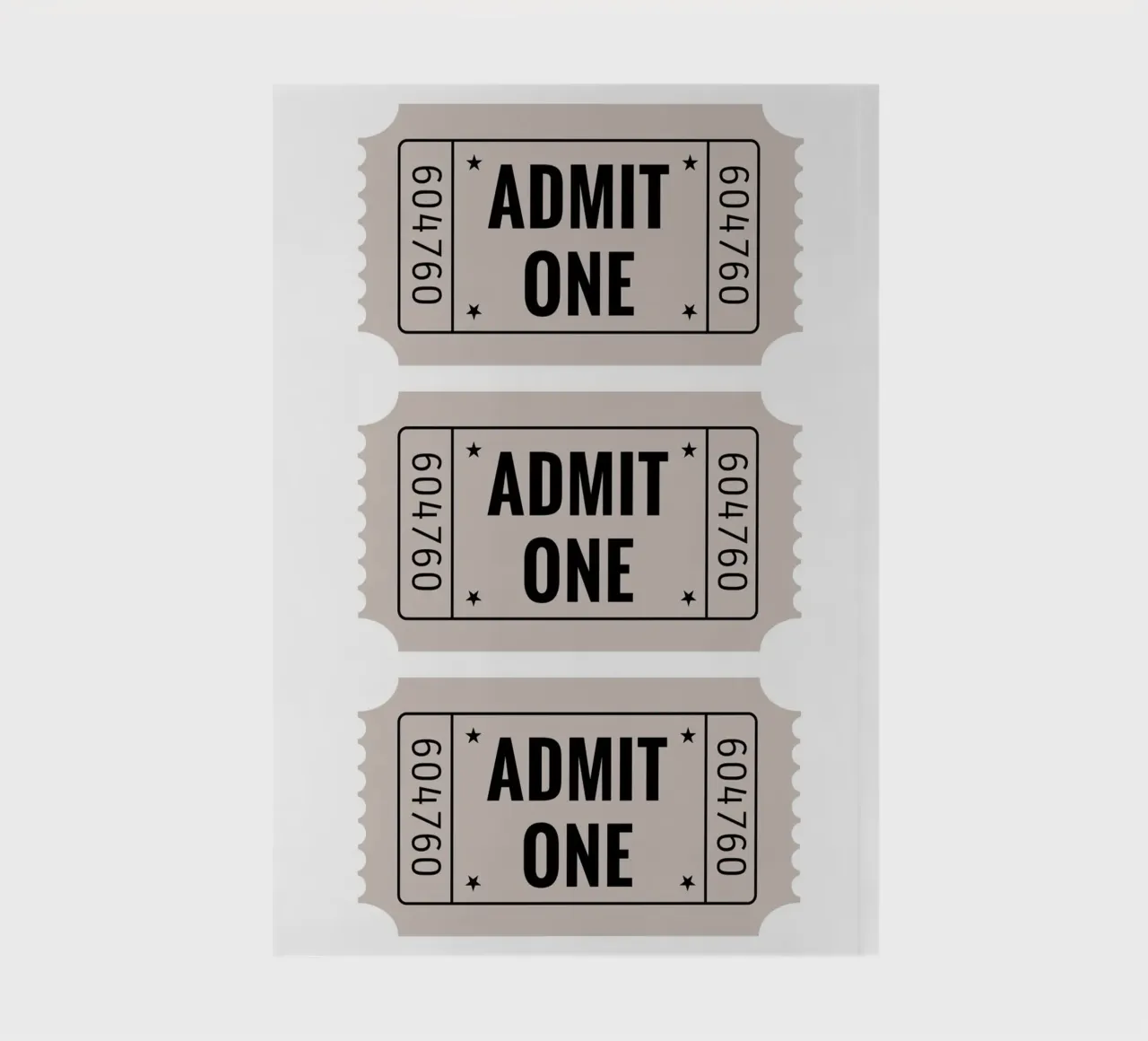 Admit One Vintage Tickets - Retro Graphic Print notebook by NorwesClub