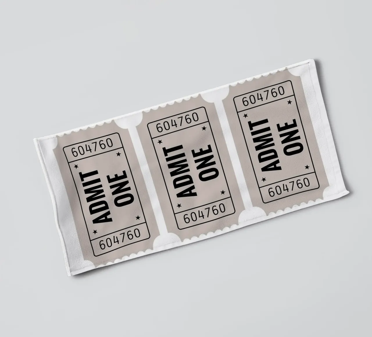 Admit One Vintage Tickets - Retro Graphic Print towel by NorwesClub