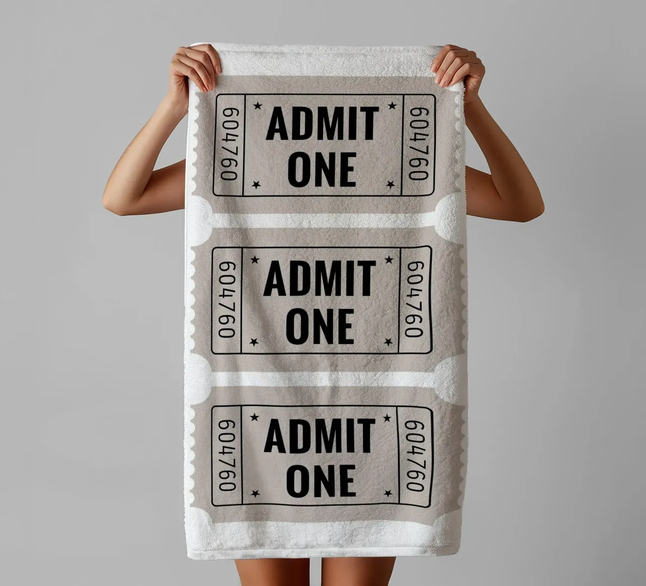 Admit One Vintage Tickets - Retro Graphic Print towel by NorwesClub