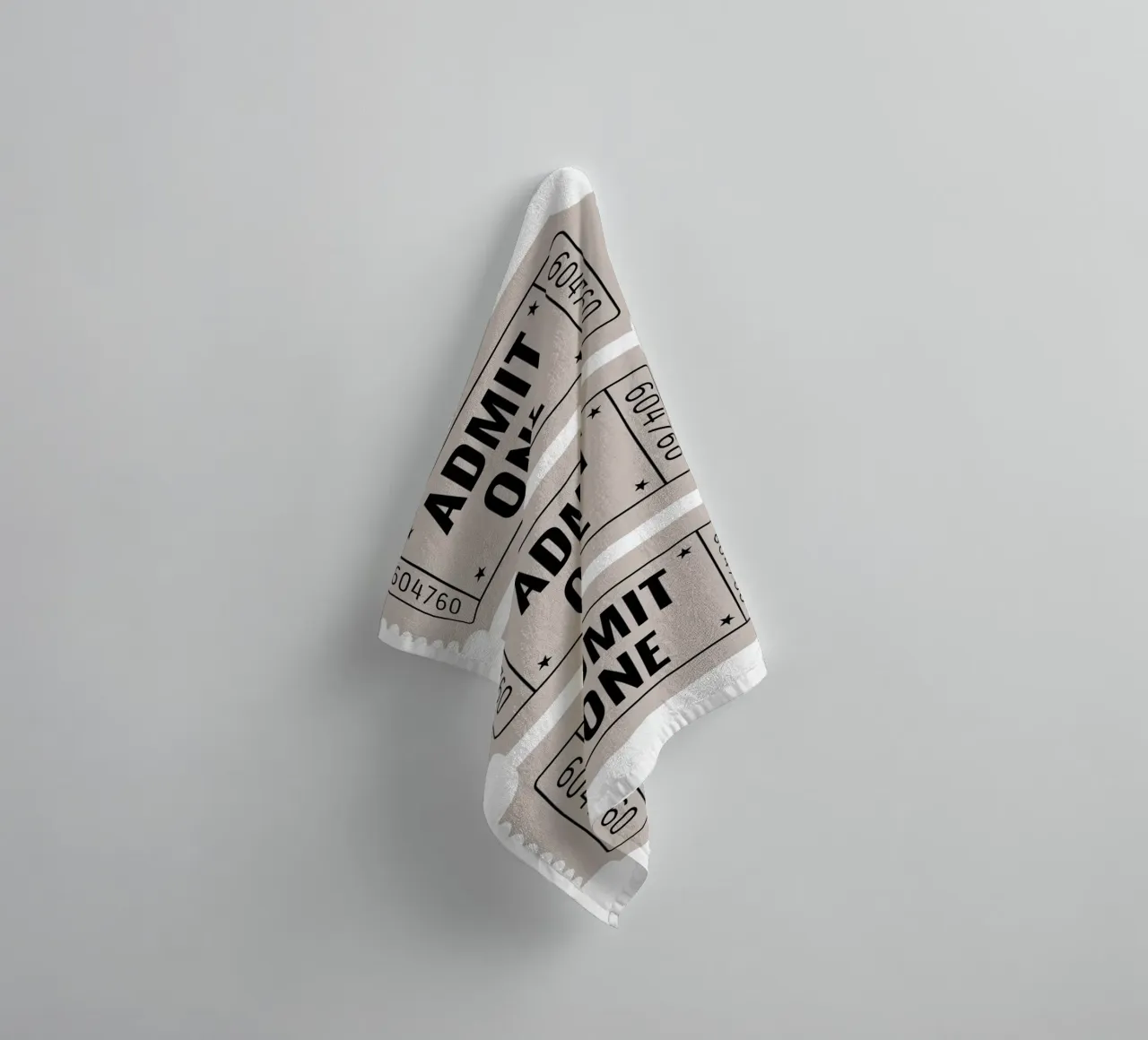 Admit One Vintage Tickets - Retro Graphic Print towel by NorwesClub