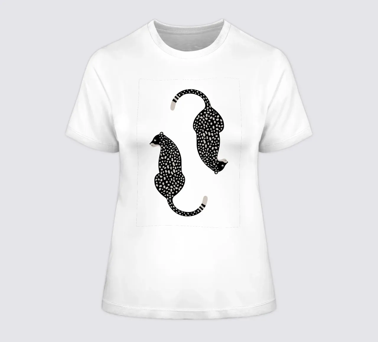 Abstract Spotted Leopards - Minimalist Boho Animal Print women's fitted t-shirt by NorwesClub