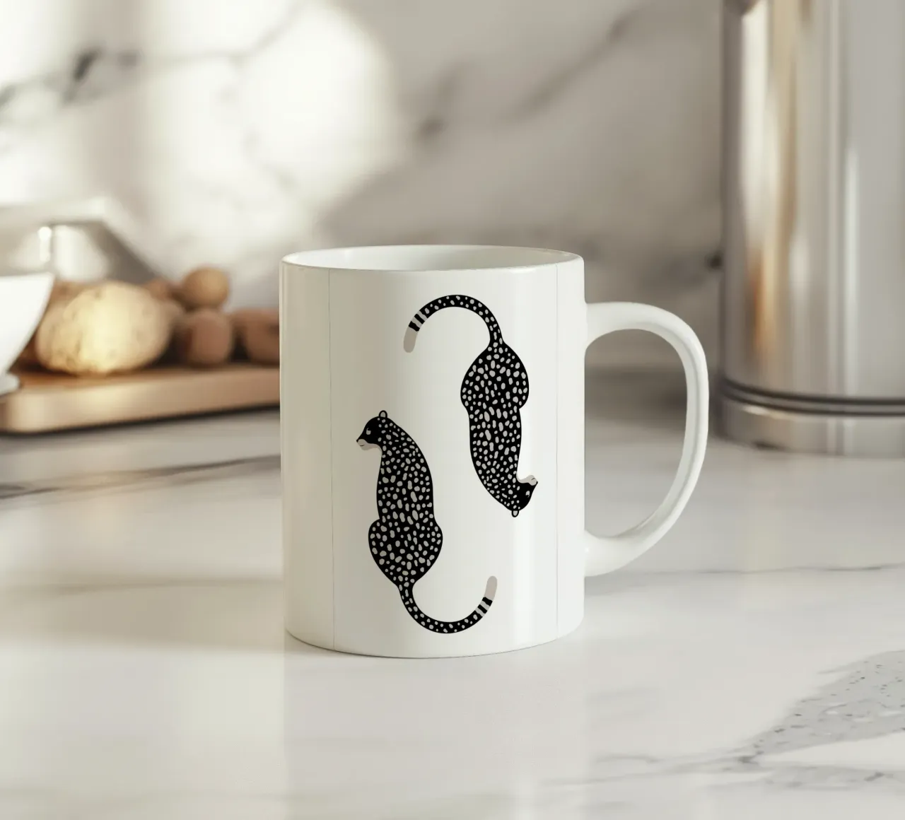Leopardi maculati astratti - Stampa animale boho minimalista tazza in ceramica da NorwesClub