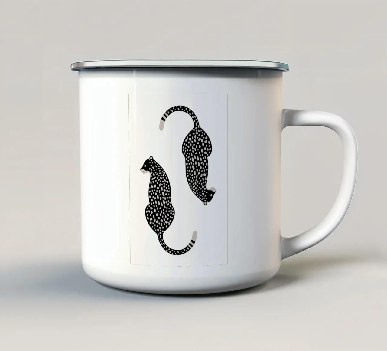 Leopardi maculati astratti - Stampa animale boho minimalista tazza in smalto da NorwesClub