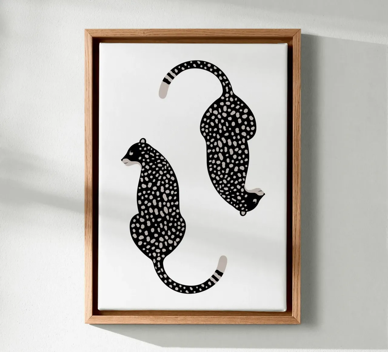 Leopardi maculati astratti - Stampa animale boho minimalista tela con Cornice a cassetta da NorwesClub