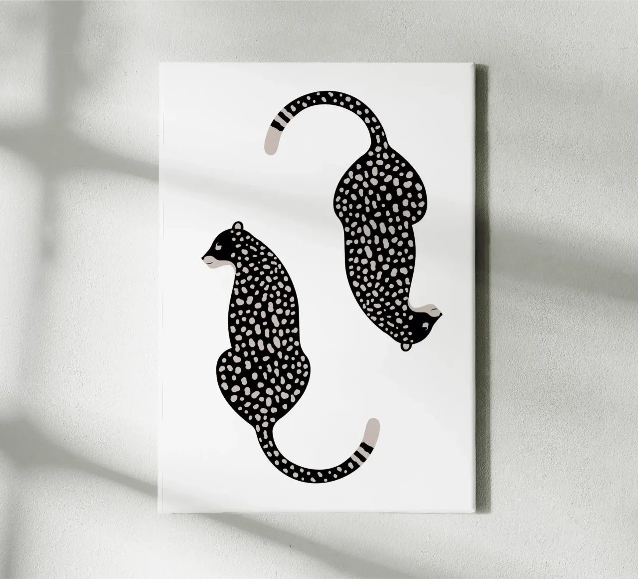 Leopardi maculati astratti - Stampa animale boho minimalista tela con Cornice a cassetta da NorwesClub