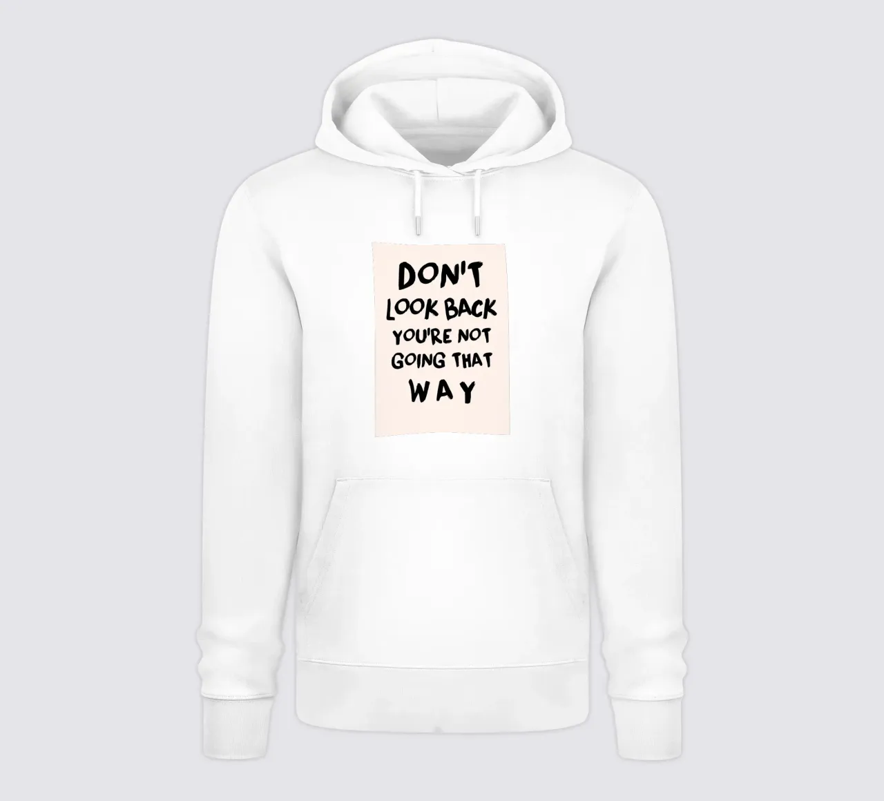 Don't Look Back - Tipografía impresa que da poder sudadera con capucha de NorwesClub