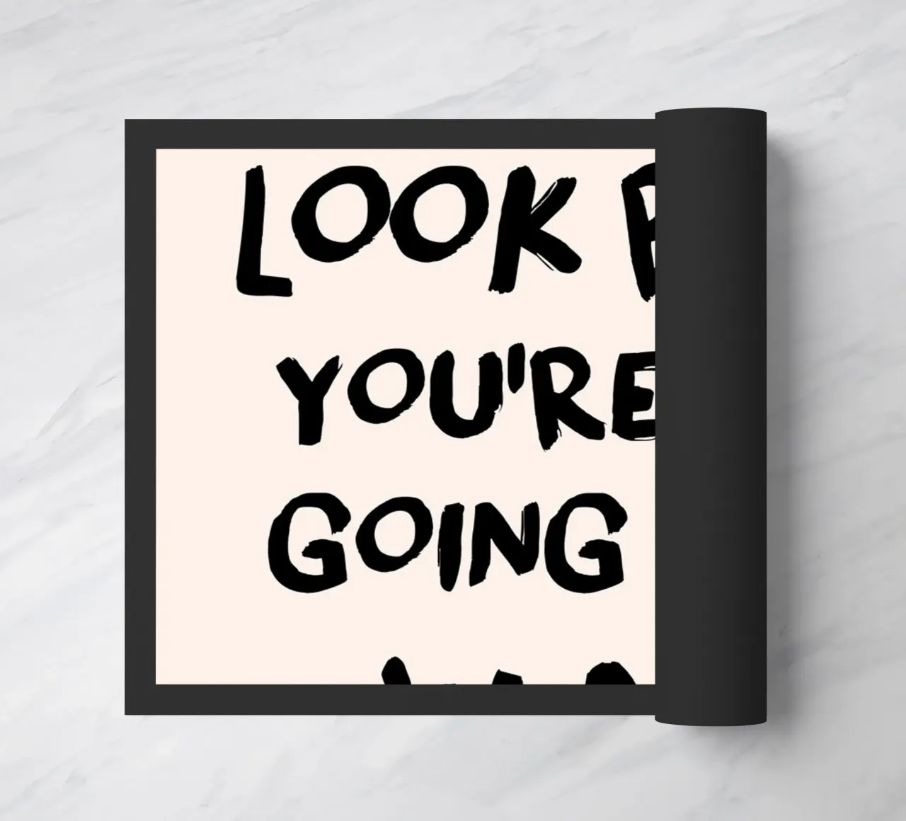 Don't Look Back - Empowering Typography Print doormat by NorwesClub