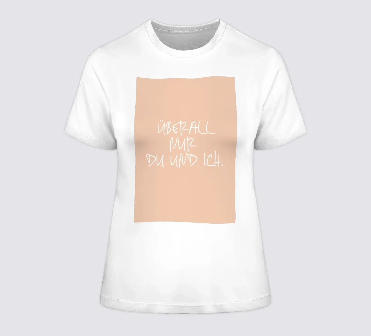 Überall nur du und ich. women's fitted t-shirt by FRICKE DESIGN