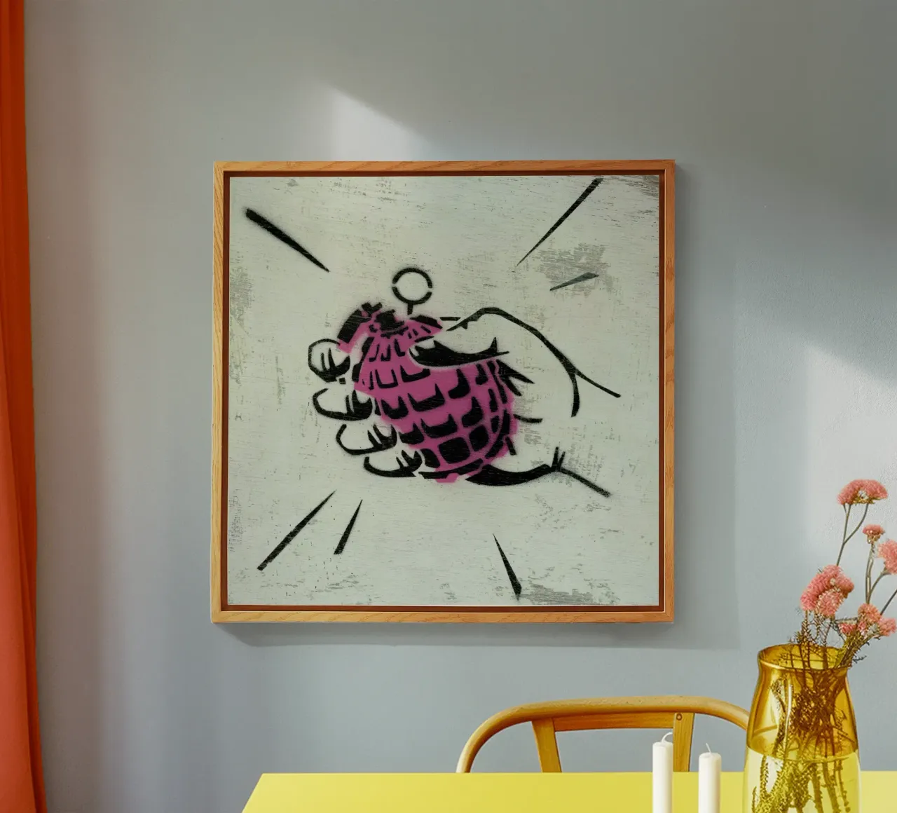 Hand Grenade acrylic glass by Andy Bridge