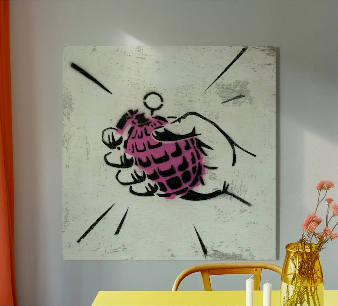 Hand Grenade Acryl-Glas von Andy Bridge