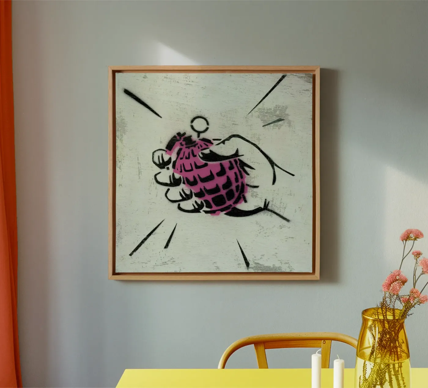 Hand Grenade canvas by Andy Bridge