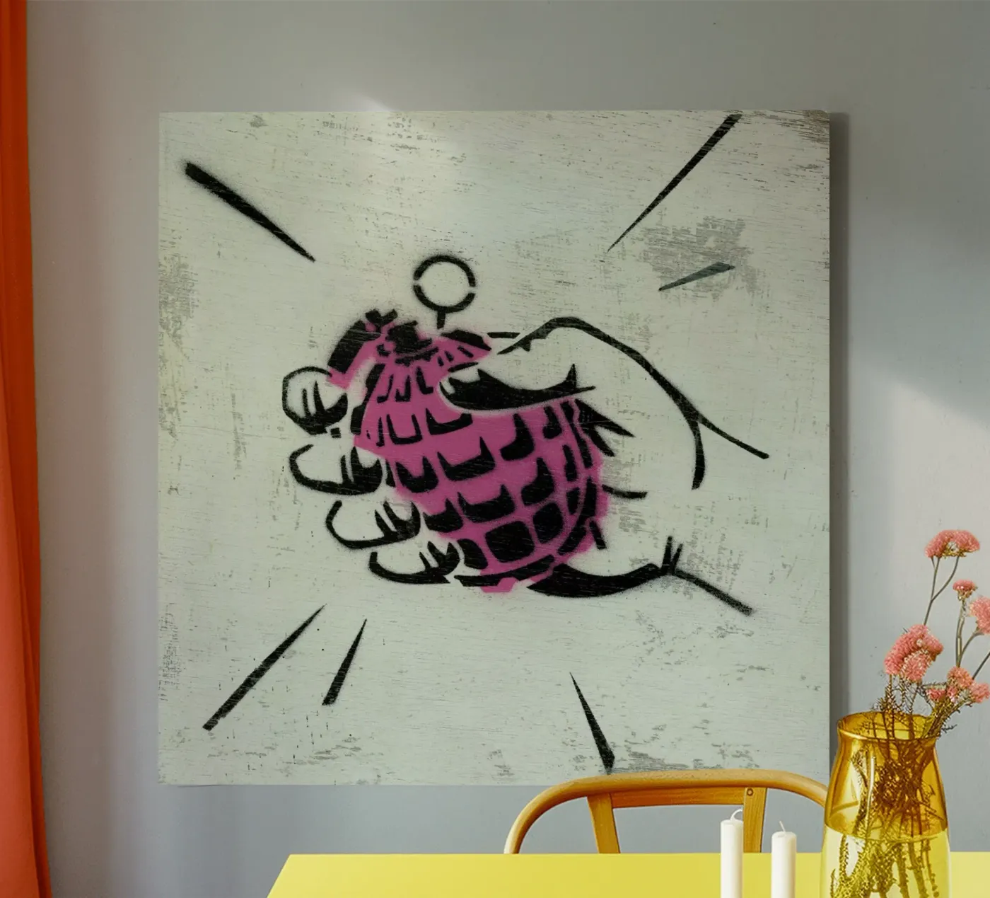 Hand Grenade canvas by Andy Bridge