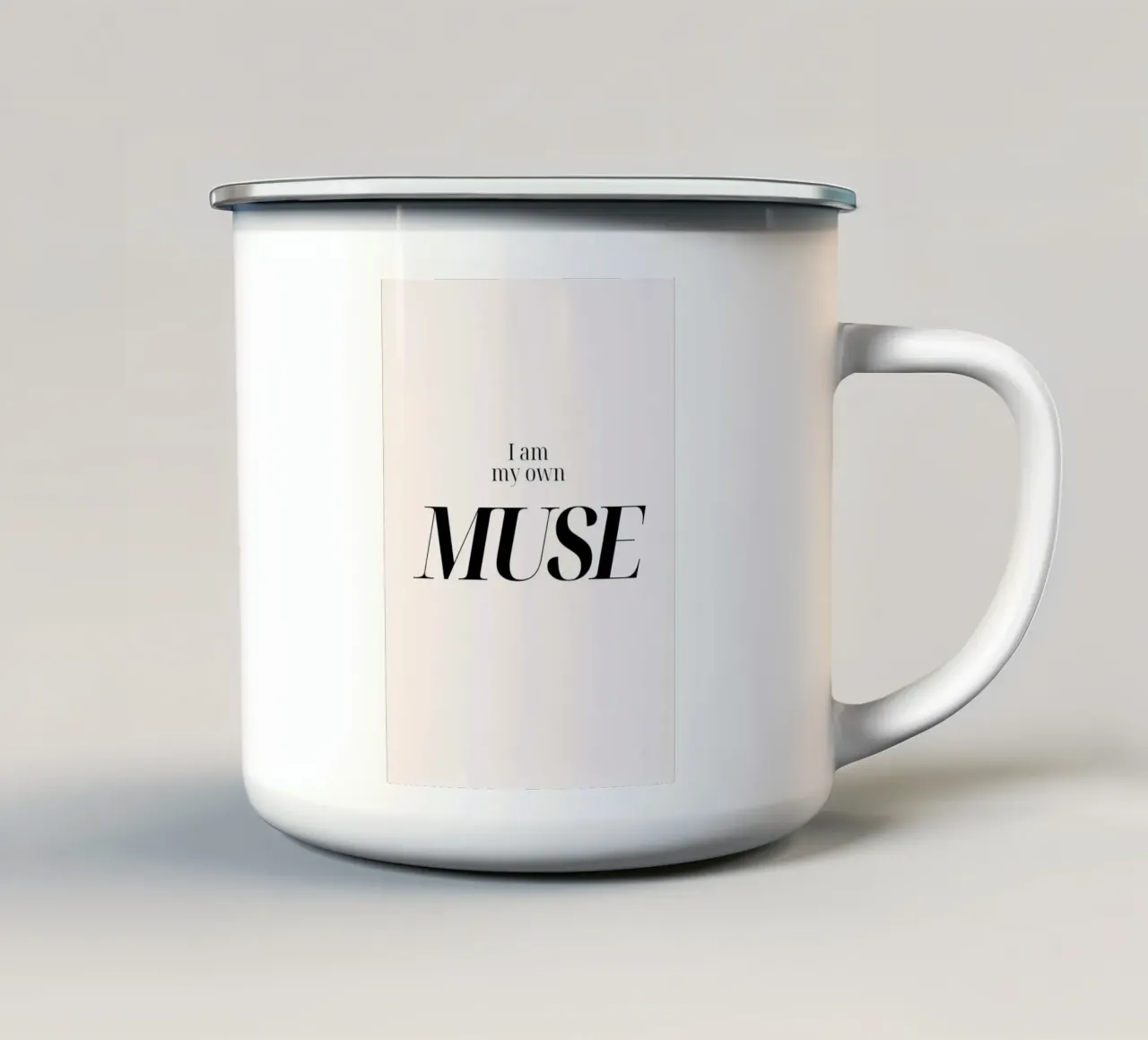 "I Am My Own MUSE" - Empowering Typography Print enamel mug by NorwesClub