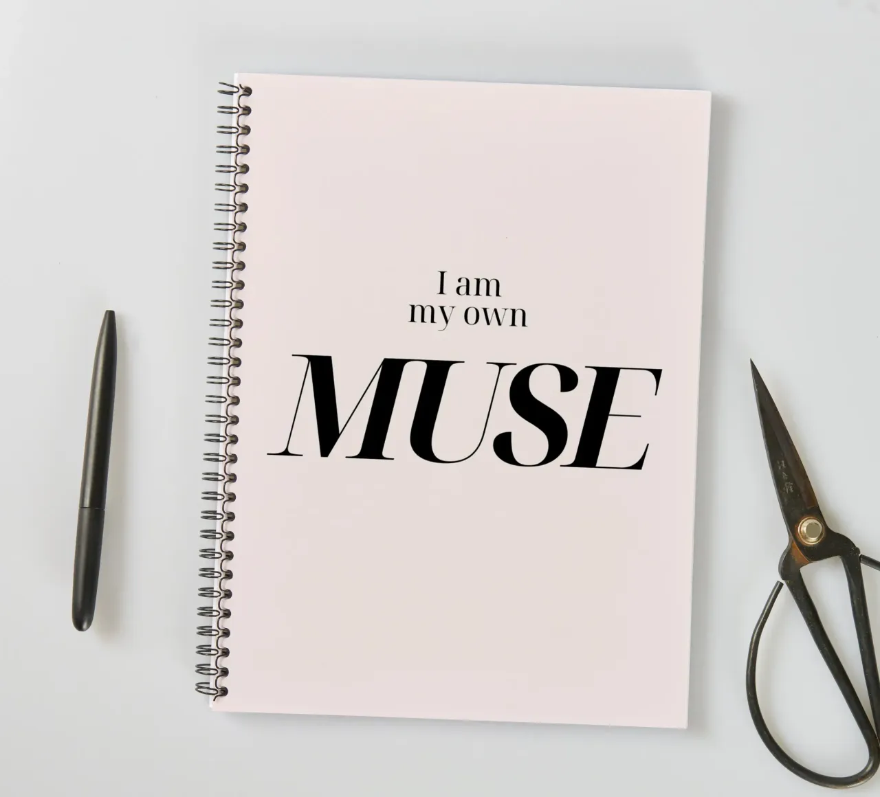 "I Am My Own MUSE" - Empowering Typography Print spiral notebook by NorwesClub