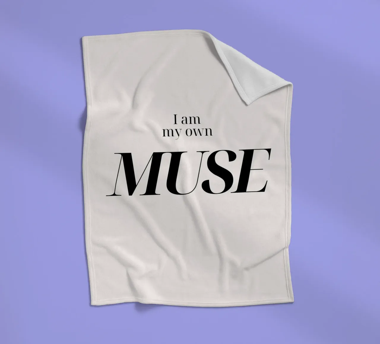 "I Am My Own MUSE" - Empowering Typography Print fleece blanket by NorwesClub