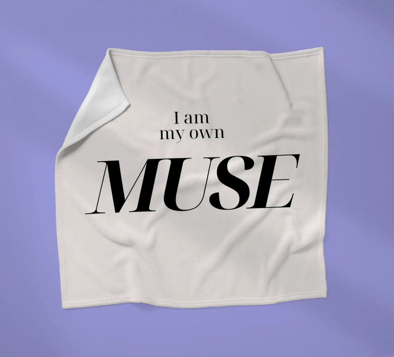 "I Am My Own MUSE" - Empowering Typography Print fleece blanket by NorwesClub