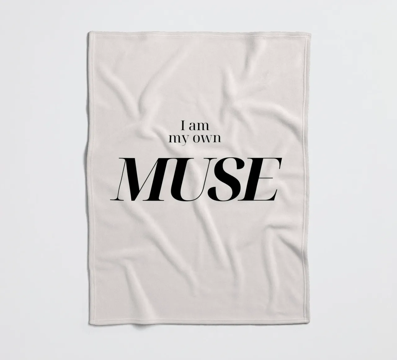 "I Am My Own MUSE" - Empowering Typography Print fleece blanket by NorwesClub