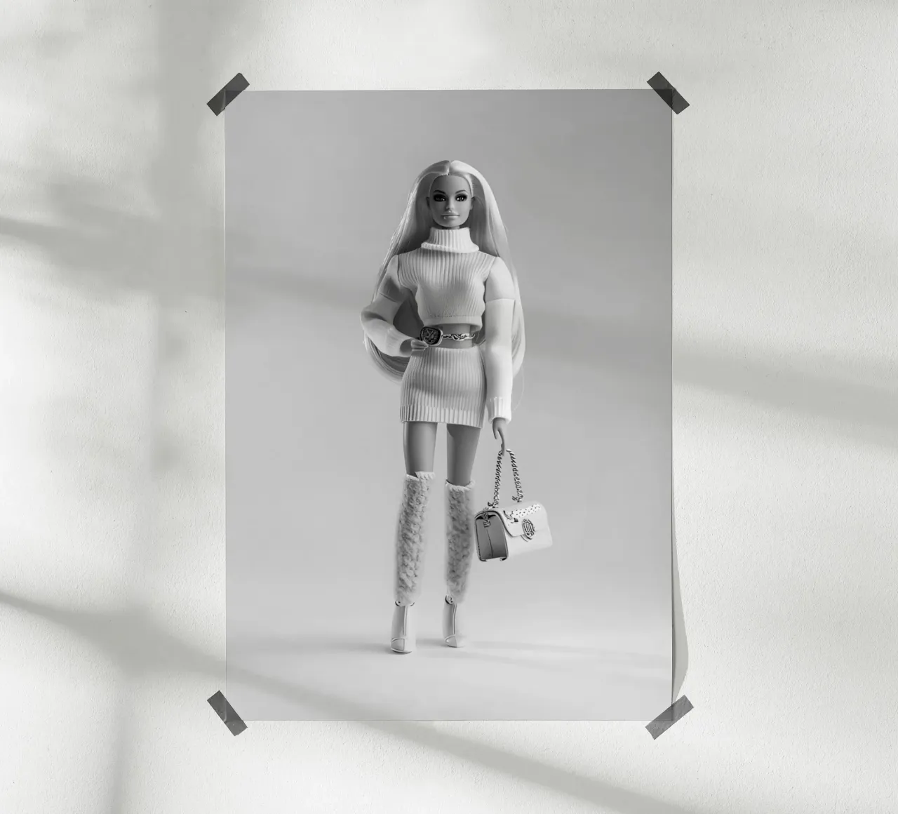 Barbie Chic Monocromatica - Stampa moderna di una bambola di moda poster da NorwesClub