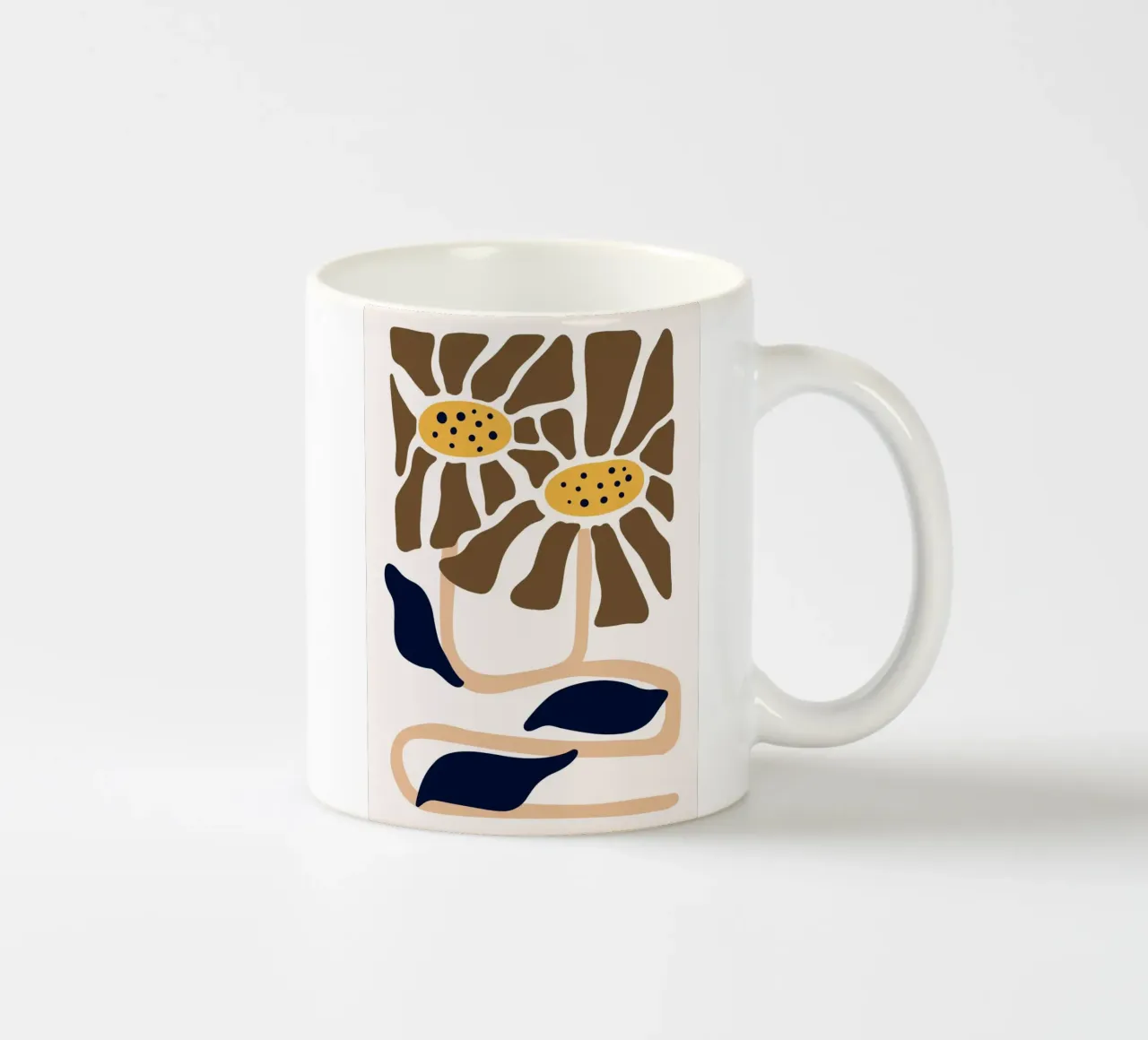 Boho Blooms astratto - Stampa floreale moderna di metà secolo tazza in ceramica da NorwesClub
