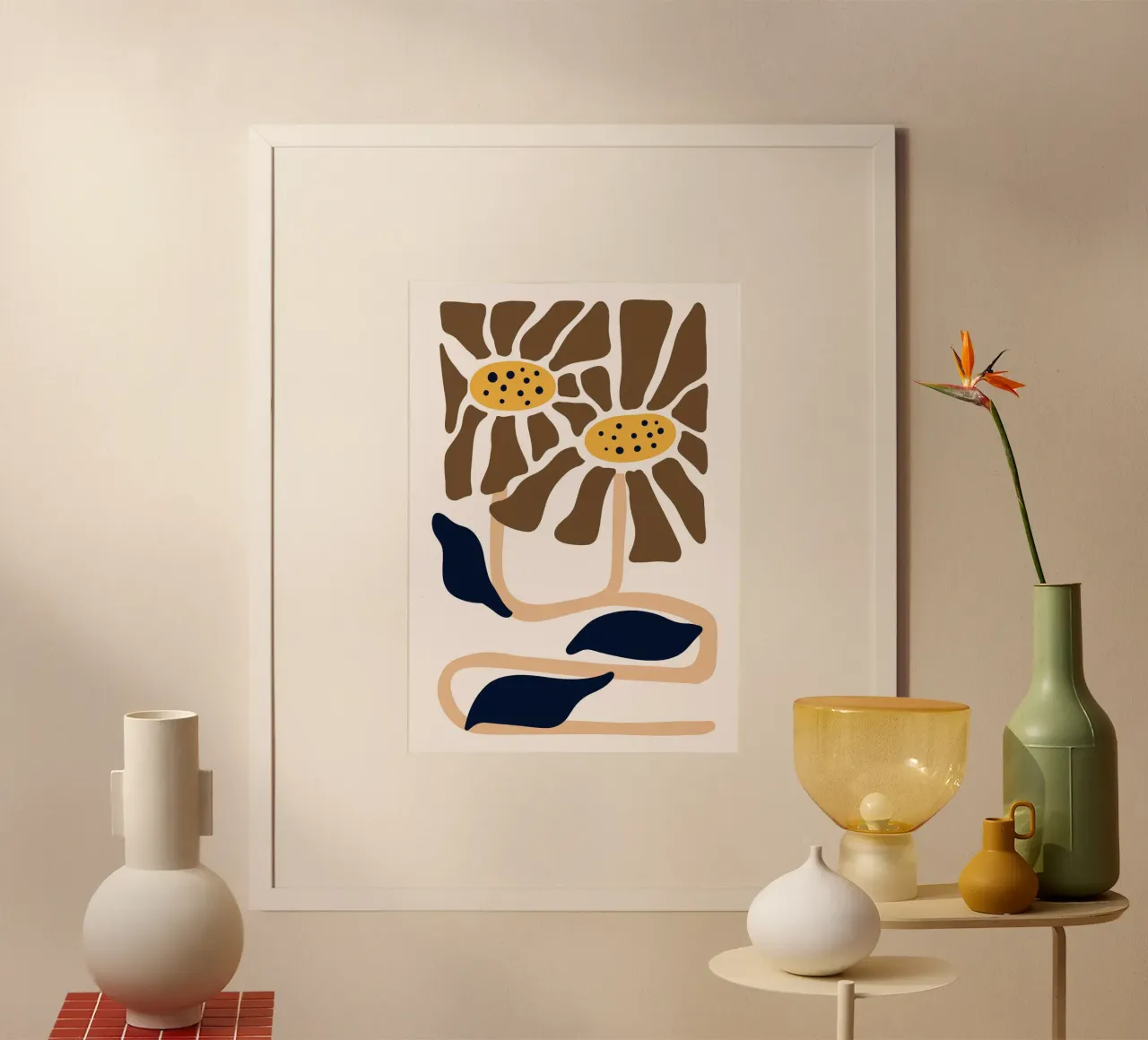 Boho Blooms astratto - Stampa floreale moderna di metà secolo carta hahnemühle da NorwesClub