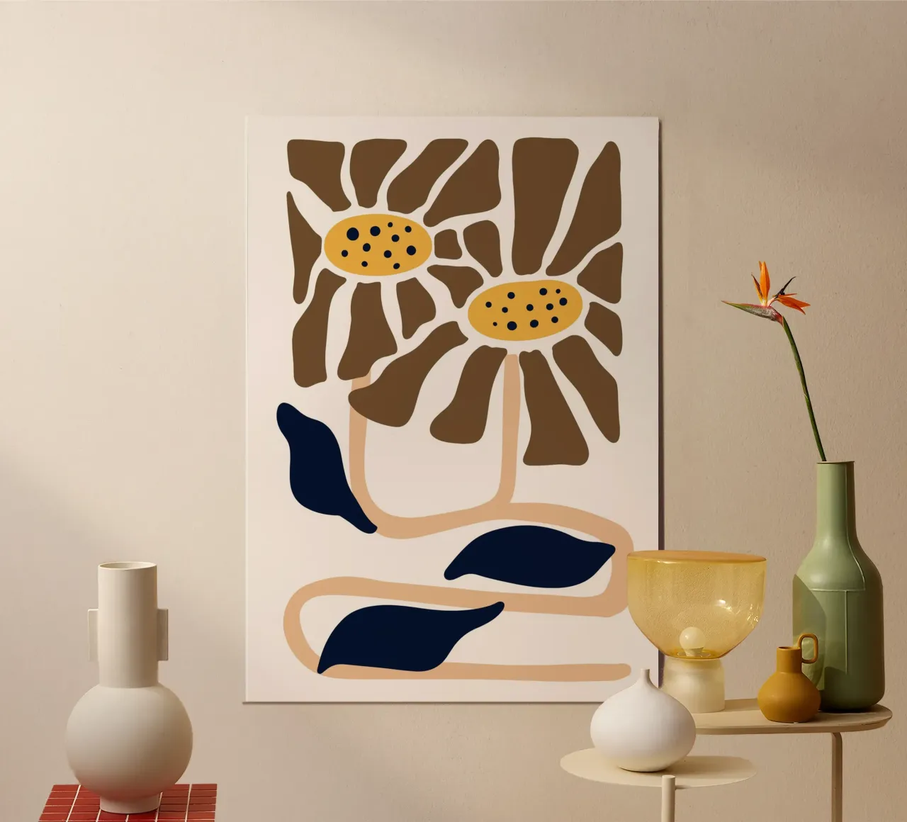 Boho Blooms astratto - Stampa floreale moderna di metà secolo carta hahnemühle da NorwesClub