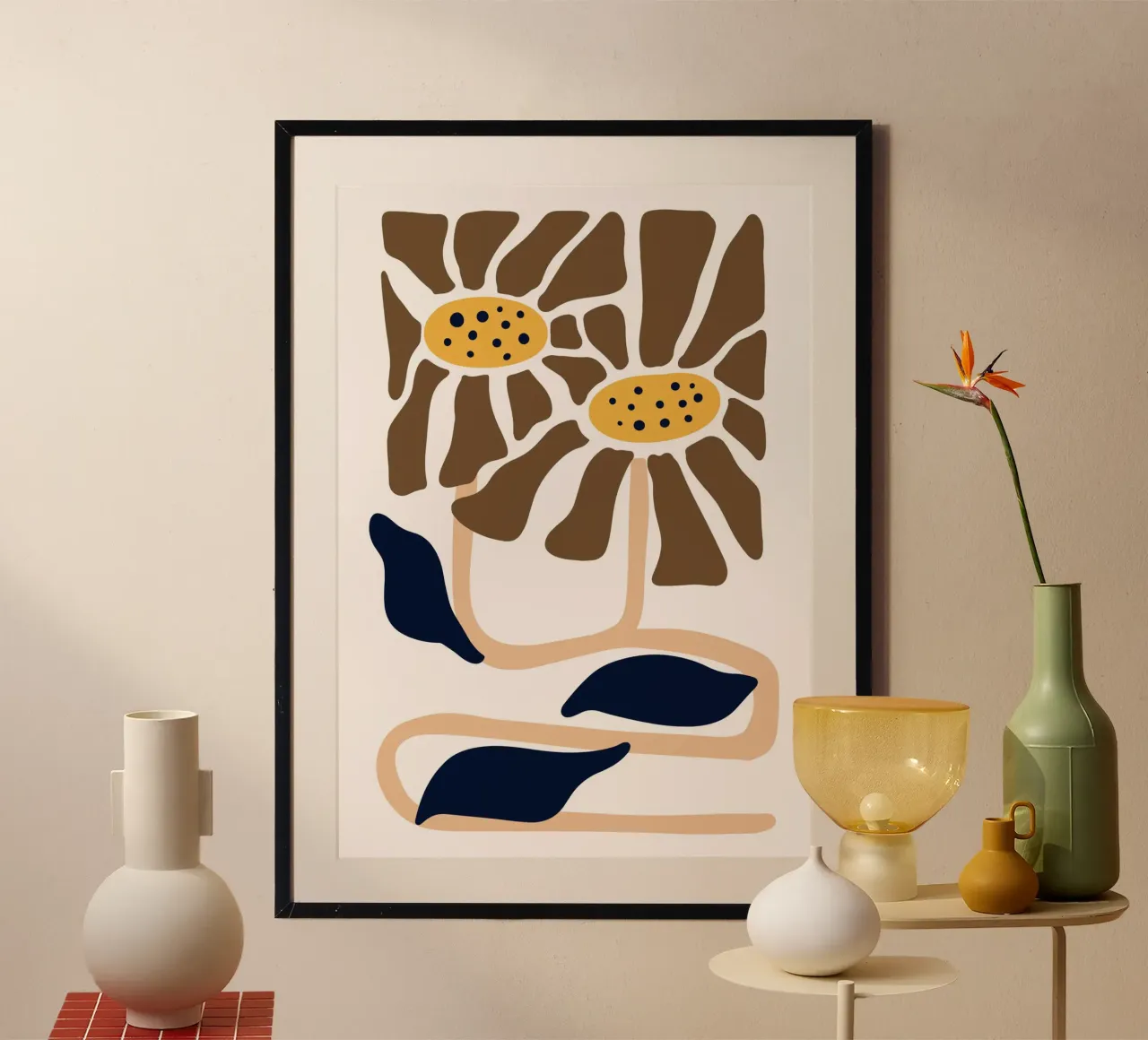 Boho Blooms astratto - Stampa floreale moderna di metà secolo carta hahnemühle da NorwesClub