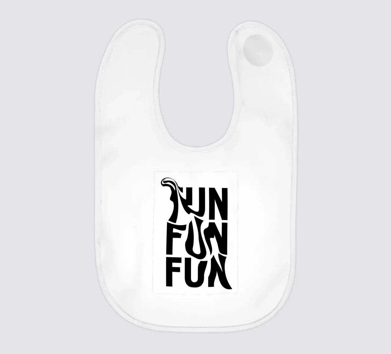 "FUN FUN FUN" - Abstract Typographic Distortion Print baby bib by NorwesClub