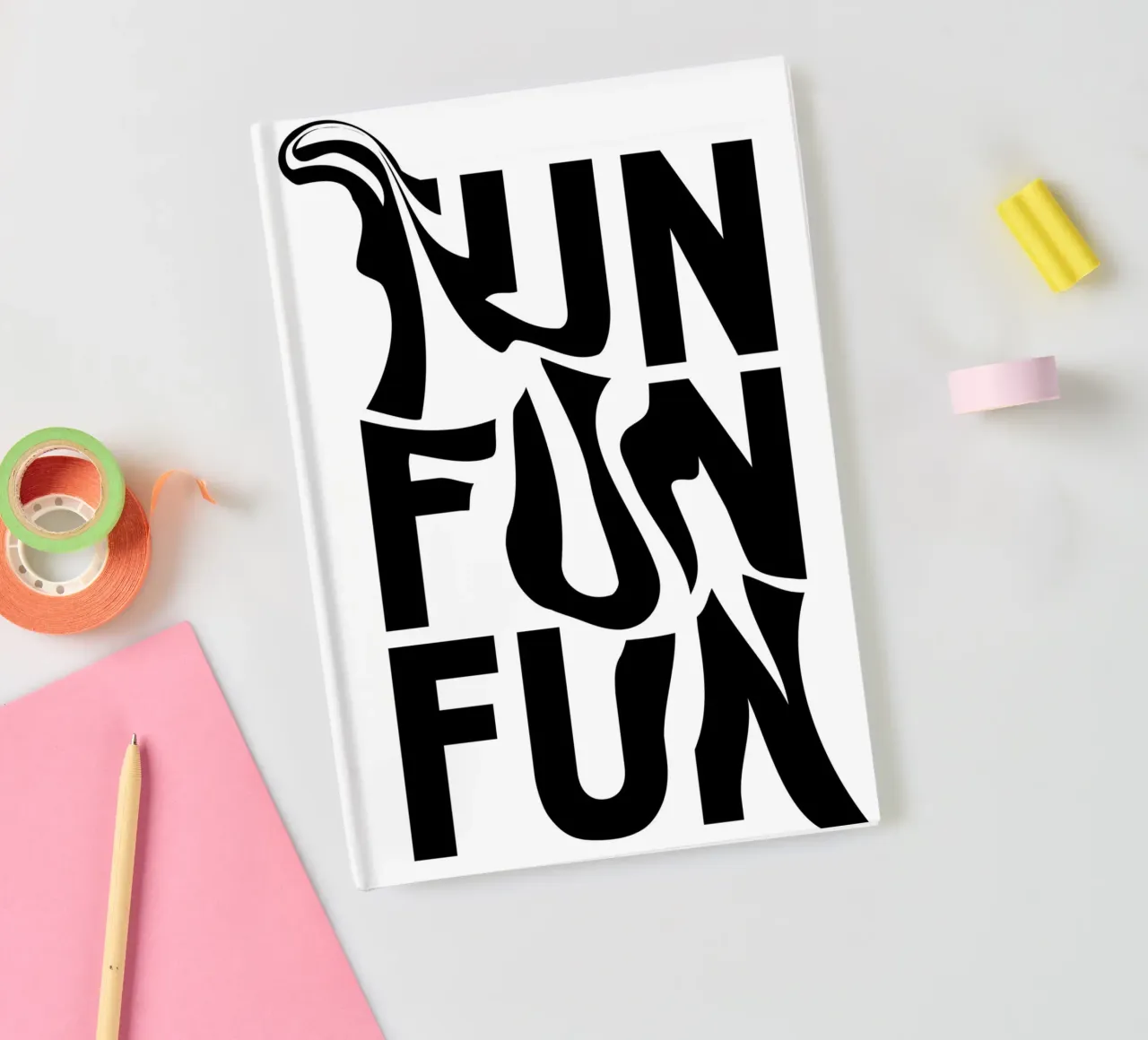"FUN FUN FUN" - Abstract Typographic Distortion Print notebook by NorwesClub