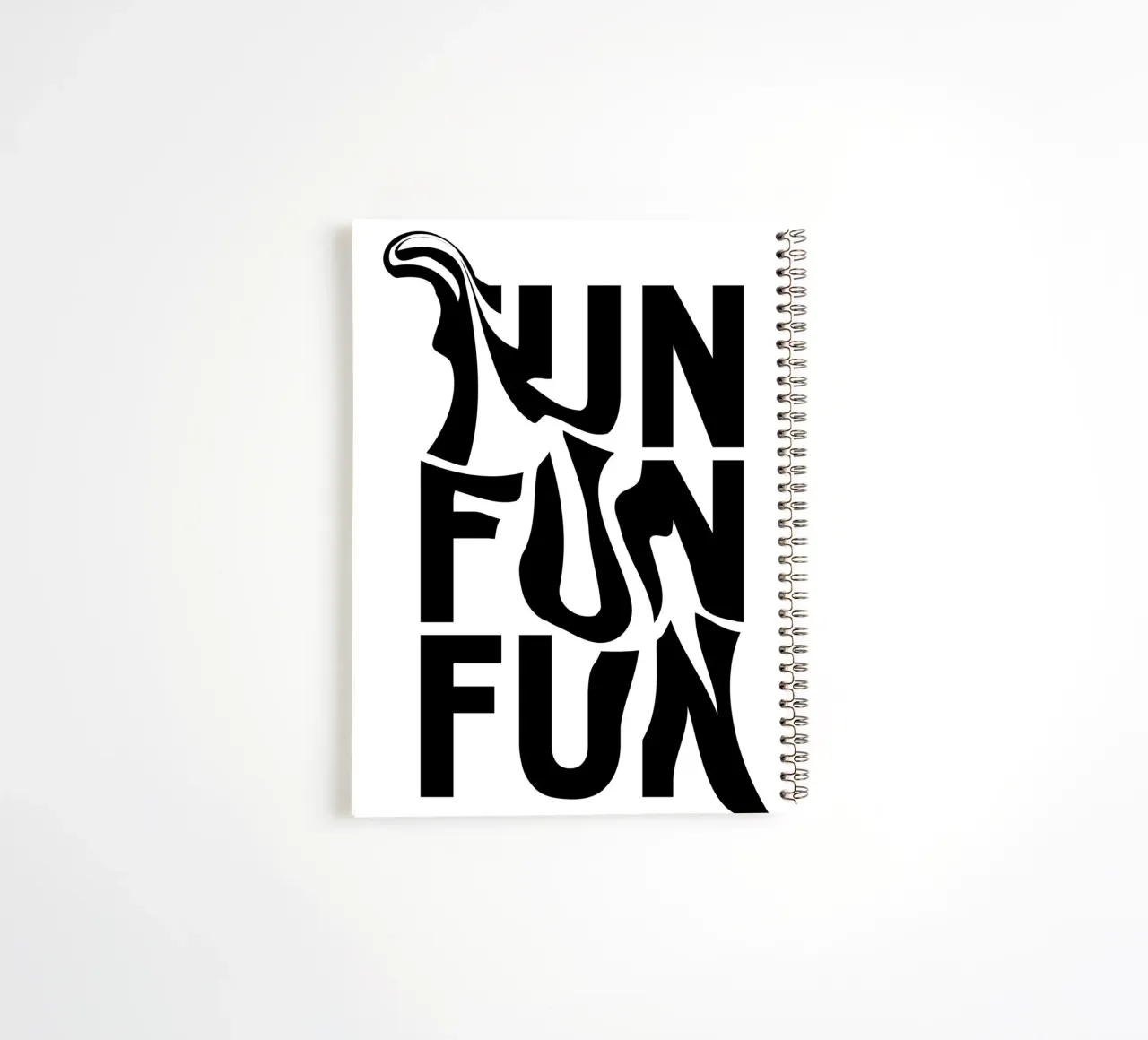 "FUN FUN FUN" - Abstract Typographic Distortion Print spiral notebook by NorwesClub