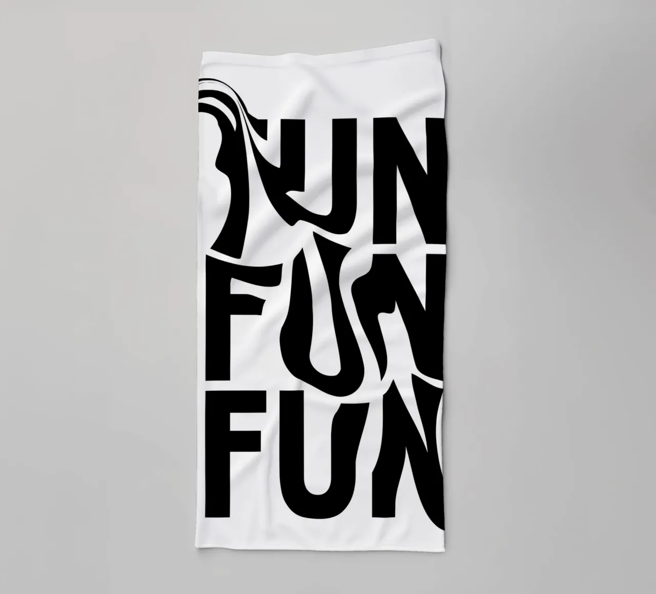 "FUN FUN FUN" - Abstract Typographic Distortion Print towel by NorwesClub