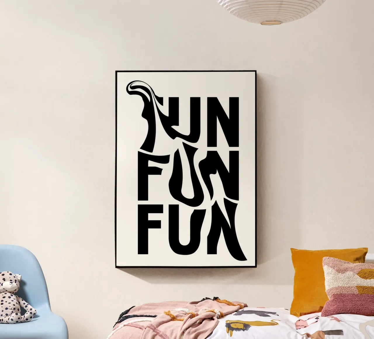 "FUN FUN FUN" - Impresión abstracta de distorsión tipográfica metacrilato de NorwesClub