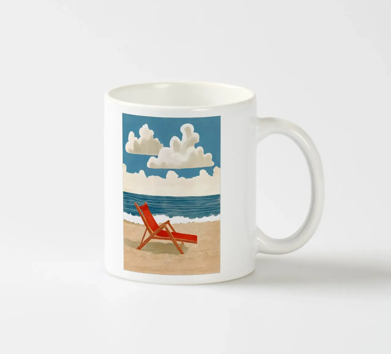 Sedia a sdraio sulla spiaggia tazza in ceramica da Curious Canvas