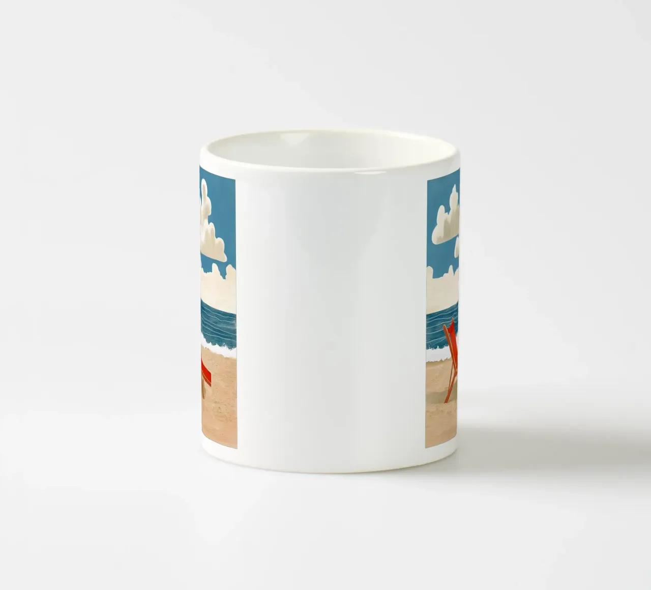Sedia a sdraio sulla spiaggia tazza in ceramica da Curious Canvas