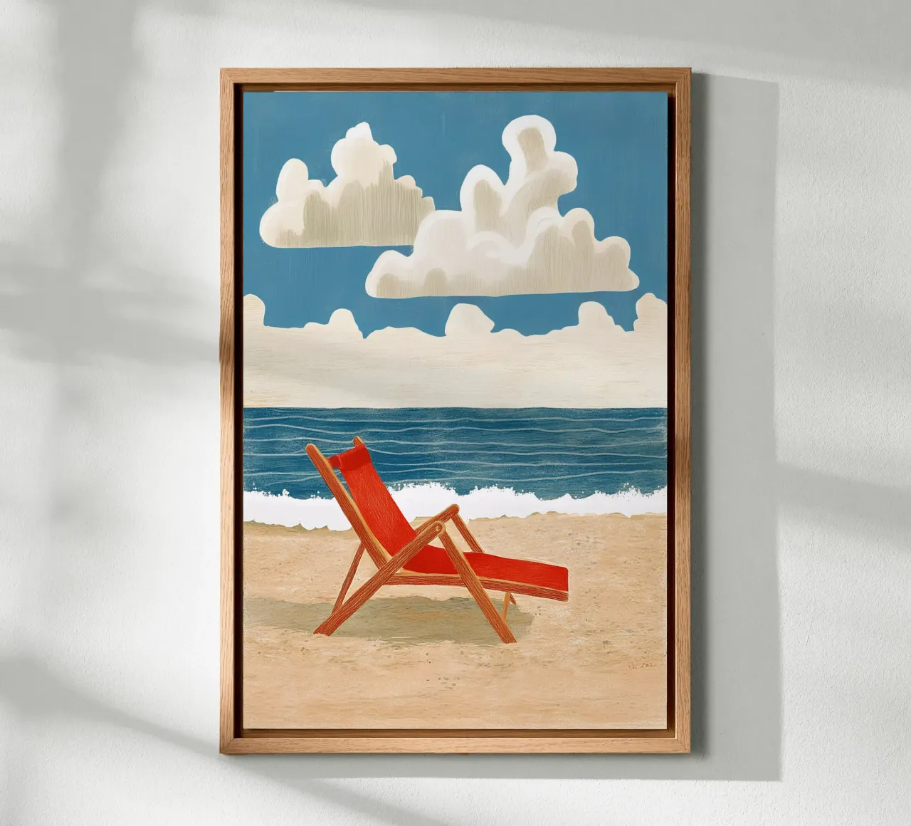 Sedia a sdraio sulla spiaggia tela con Cornice a cassetta da Curious Canvas